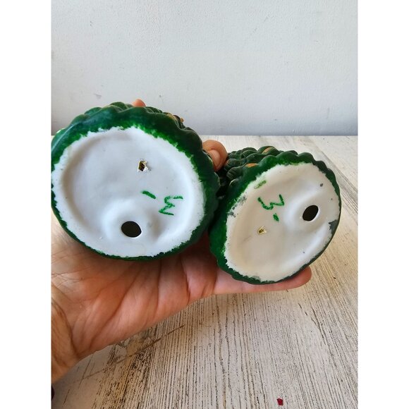 Vintage ceramic tree village star green gold set - Picture 5 of 5